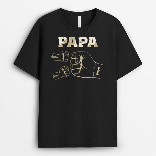 4916AFR1 t shirt personnalise papa poings version carte 4916a3i8b