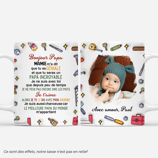 4917MFR1 effet dimpression 3d mug personnalise papa avec photo bonjour papa bricoleur 4917m8m5b