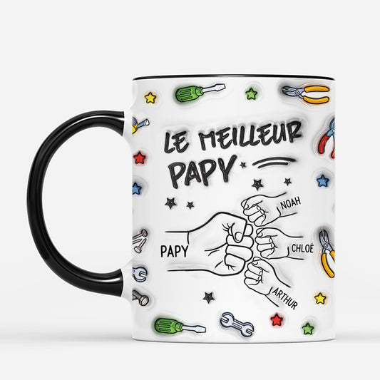 4919MFR2 effet dimpression 3d mug personnalise meilleur papa avec poings 4919m5i0b
