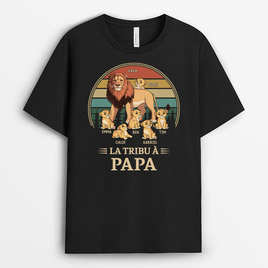 4925AFR1 t shirt personnalise la bande a papa lion version retro 4925a3l8b