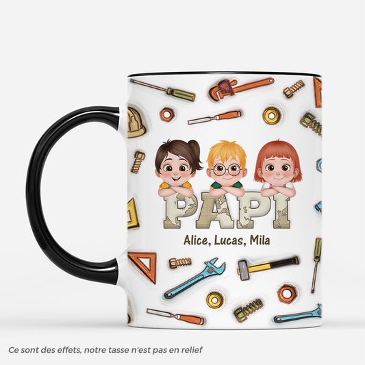 4926MFR2 effet dimpression 3d mug personnalise papa ouvrier version carte 4926m3t0b