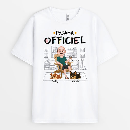 4933AFR1 t shirt pour amoureux des chiens t shirt de nuit officiel chiens dormant 4933akl0c