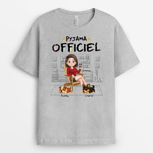 4933AFR2 t shirt pour amoureux des chiens t shirt de nuit officiel chiens dormant 4933akl0c