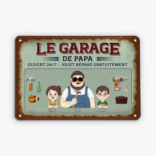 4936EFR1 plaque en metal personnalisee pour papa le garage de papa bricoleur 4936e5y0b