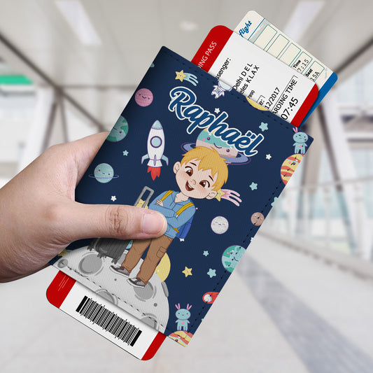 4943OFR2 porte passeport personnalise pour enfant design lunivers 4943othtk