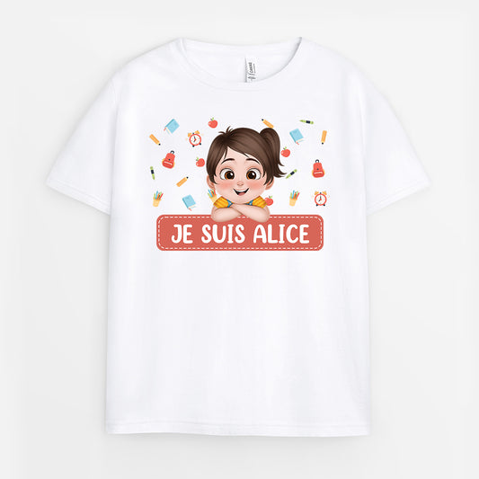 4971AFR1 t shirt personnalise enfant je suis avec design marine 4971a8ltk