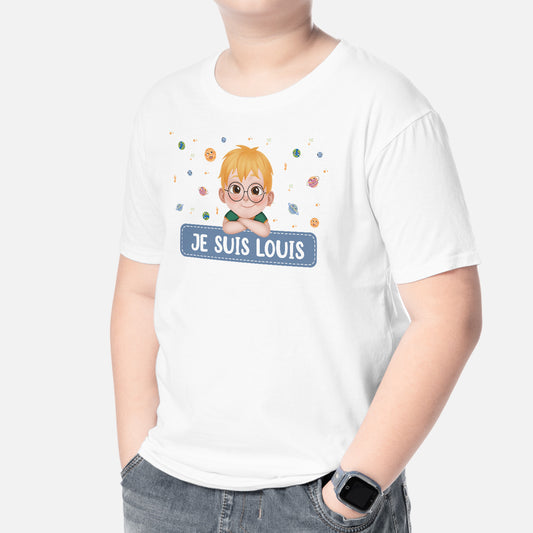 4971AFR2 t shirt personnalise enfant je suis avec design marine 4971a8ltk