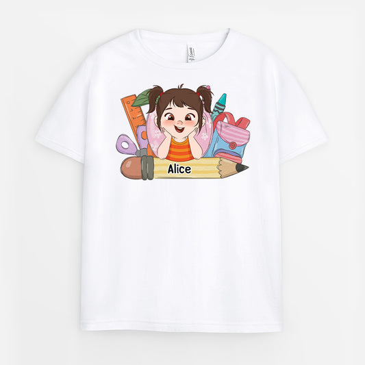 4973AFR1 t shirt personnalise enfant fournitures scolaires et prenom 4973a3qtk