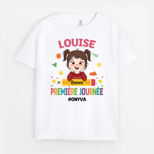 4980AFR1 tee shirt personnalise enfant bonne premiere journee 4980atm4k