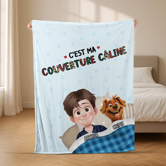 4988BFR2 plaid personnalise avec chien notre couverture caline 4988b8mc