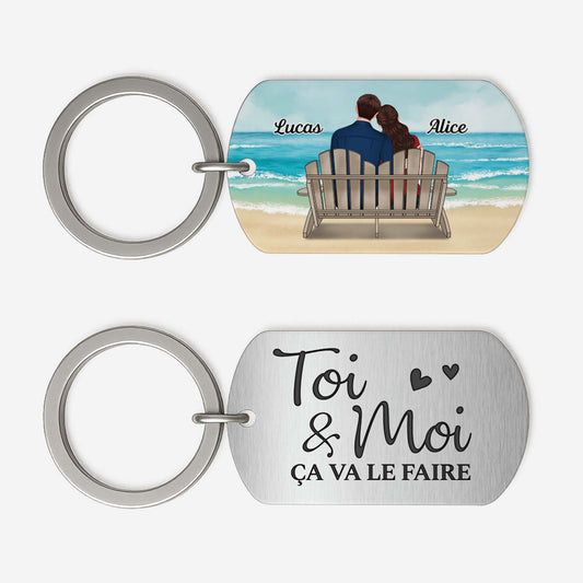 4990JFR1 porte cle aluminium personnalise pour couple toi et moi 4990j34tg