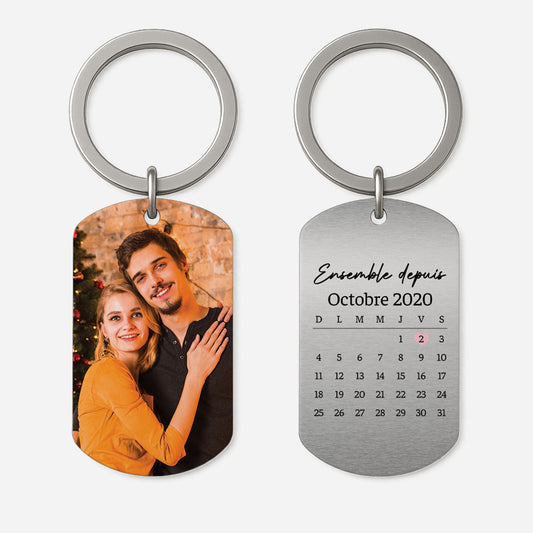 4999JFR1 porte cle aluminium personnalise couple avec photo ensemble depuis 4999j3w5g