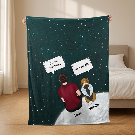 5001BFR2 plaid personnalise tu me manques cadeau commemoratif pour chien 5001btgtc