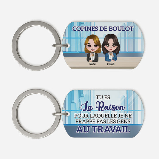 5006JFR1 porte cle aluminium personnalise pour collegue copines de boulot 5006j8kao