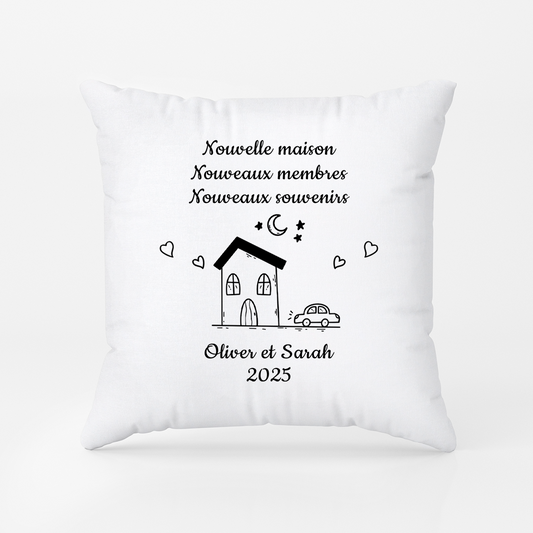 5039PFR2 coussin personnalise couple nouvelle maison dessin crayon 5039p