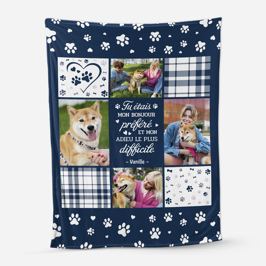 5047BFR1 plaid personnalise photo chien cadeau souvenir chien 5047b3vnc