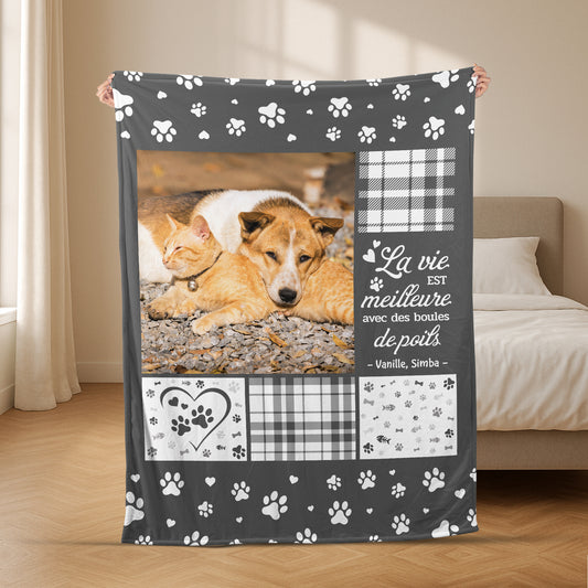 5047BFR2 plaid personnalise photo chien cadeau souvenir chien 5047b3vnc