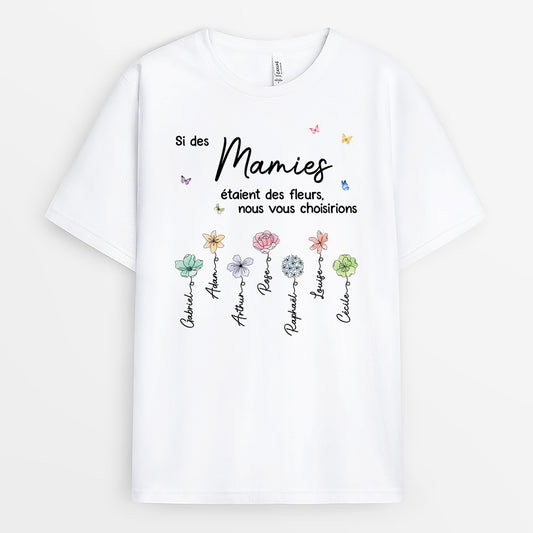 5051AFR1 t shirt personnalise mamie mamans mamies etaient des fleurs 5051a8qaa