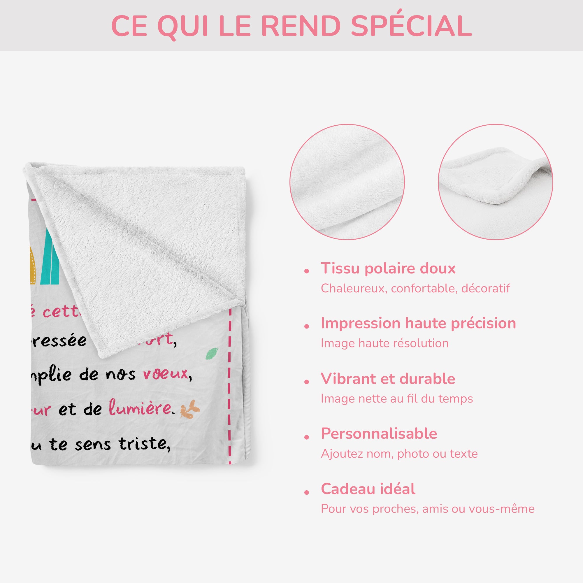 5059BFR4 plaid personnalise mamie les petits coeurs de mamie 5059b6kna