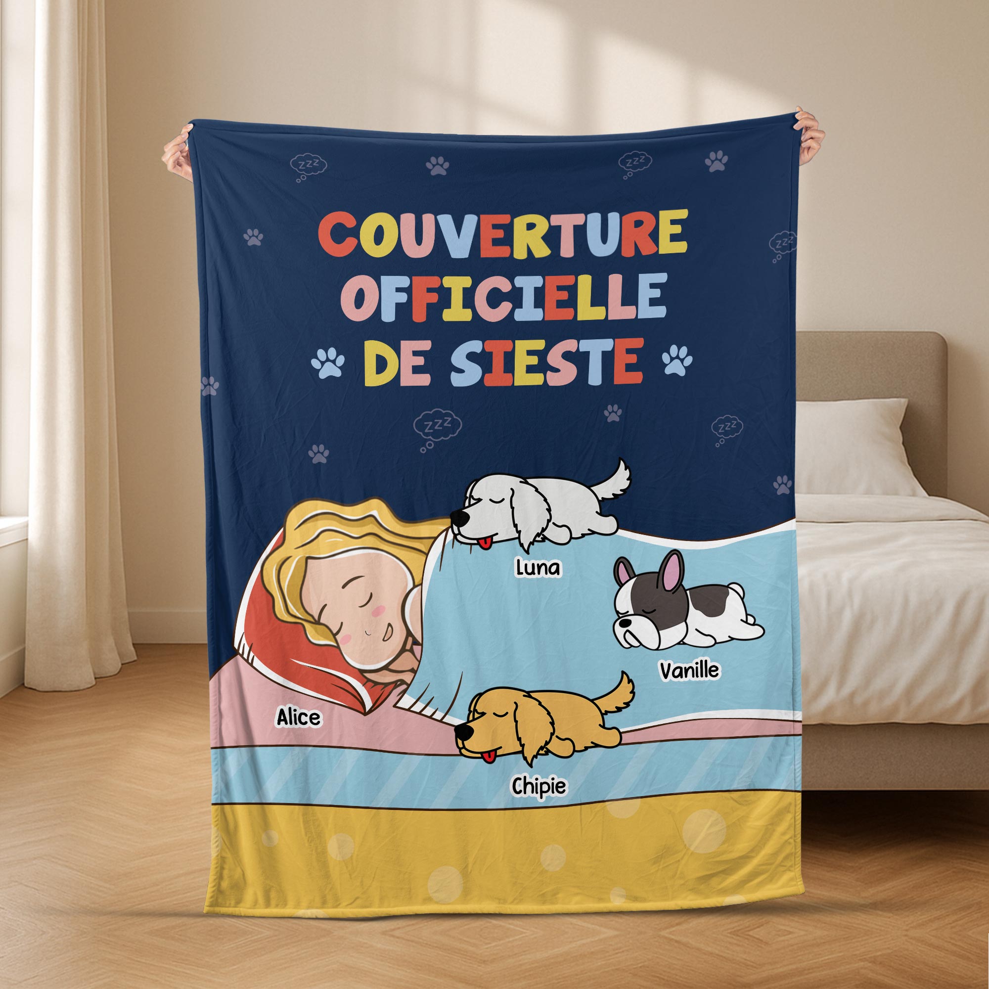 5071BFR2 plaid personnalise avec animaux couverture officielle 5071b3kad