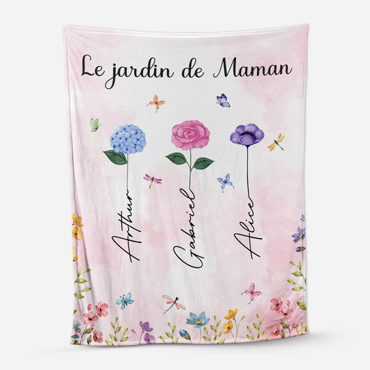 5076BFR1 plaid personnalise maman le jardin de maman 5076b3kta