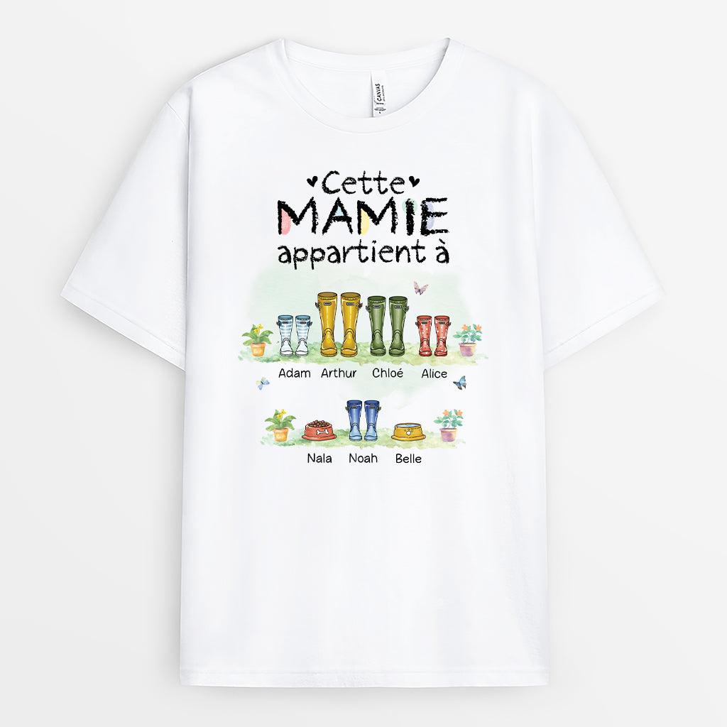 5078AFR1 t shirt personnalise maman cette maman appartient a version bottes colorees 5078a6m5a