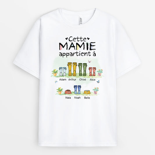 5078AFR1 t shirt personnalise maman cette maman appartient a version bottes colorees 5078a6m5a
