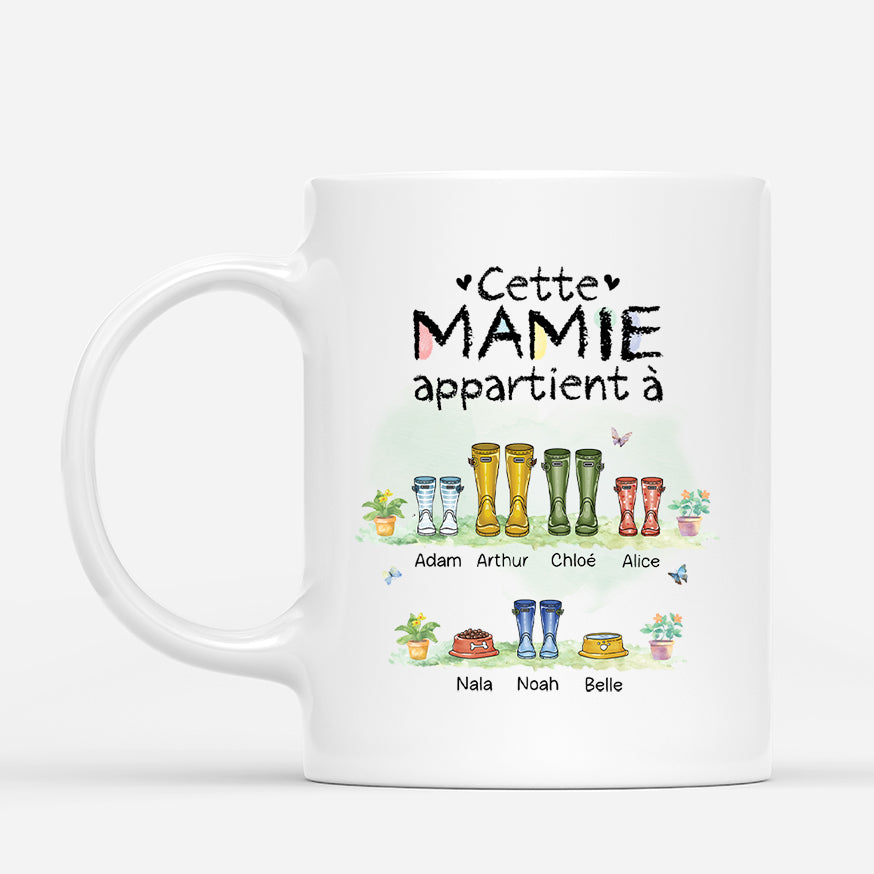 5078MFR1 mug personnalise mamie cette mamie appartient a version bottes colorees 5078m6m5a