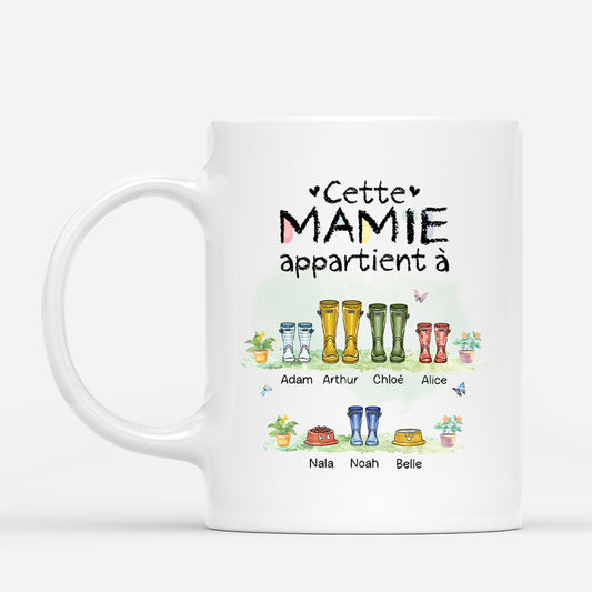 5078MFR1 mug personnalise mamie cette mamie appartient a version bottes colorees 5078m6m5a