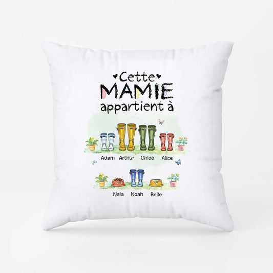 5078PFR1 coussin personnalise maman cette maman appartient a version bottes colorees 5078p6m5a