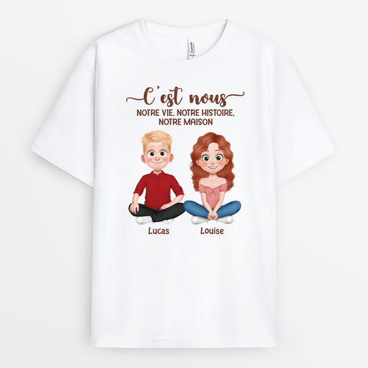 5091AFR1 t shirt personnalise couple cest nous 5091a8lng