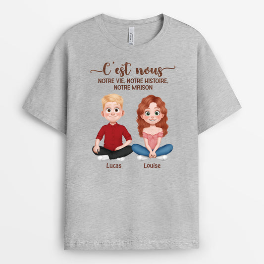 5091AFR2 t shirt personnalise couple cest nous 5091a8lng