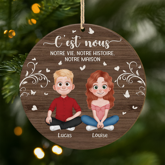 5091OFR1 ornement en bois a 1 couche personnalise couple cest nous 5091o8zng