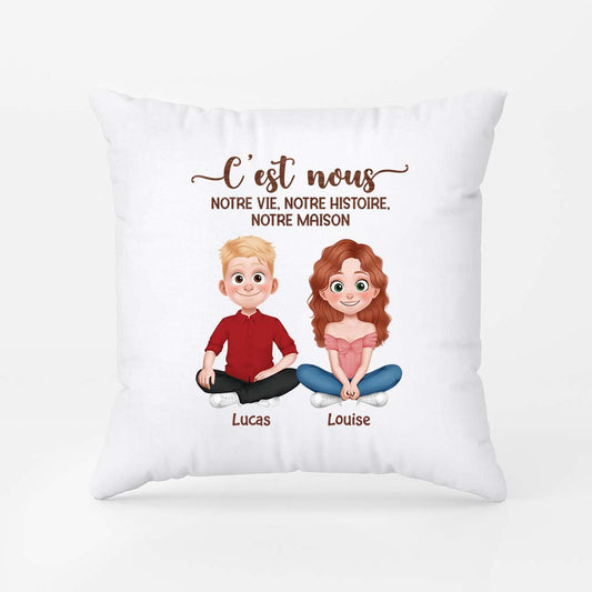 5091PFR1 coussin personnalise couple cest nous 5091p8lng