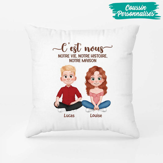 5091PFR2 coussin personnalise couple cest nous 5091p