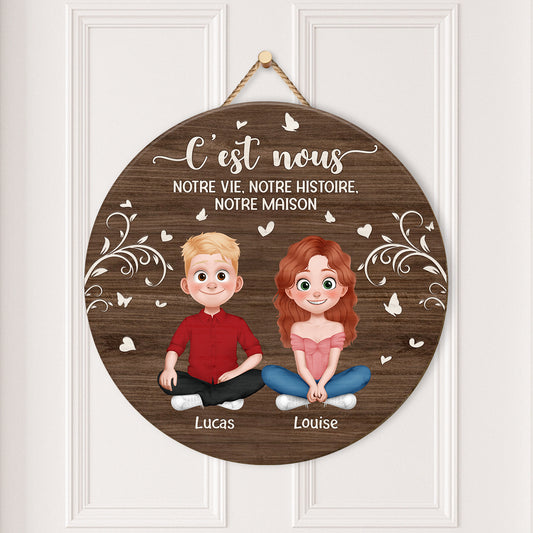 5091QFR2 plaque en bois personnalisee pour couple a suspendre cest nous 5091q86ng