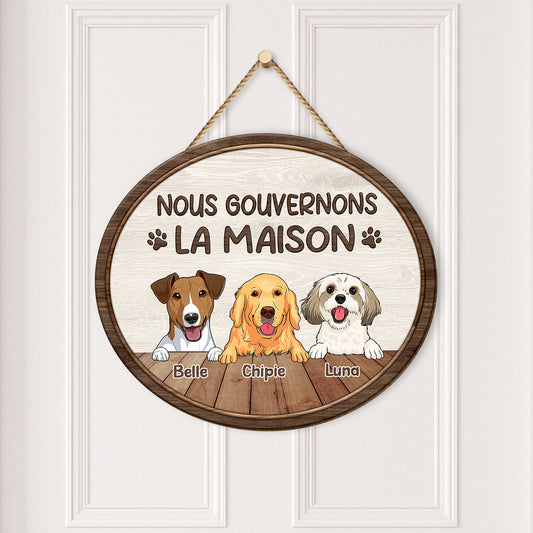 5094QFR2 plaque en bois personnalisee avec chien a suspendre nous gouvernons la maison 5094q8itc_254a56e0 b2c2 4e89 83b9 5c8db07f66b2