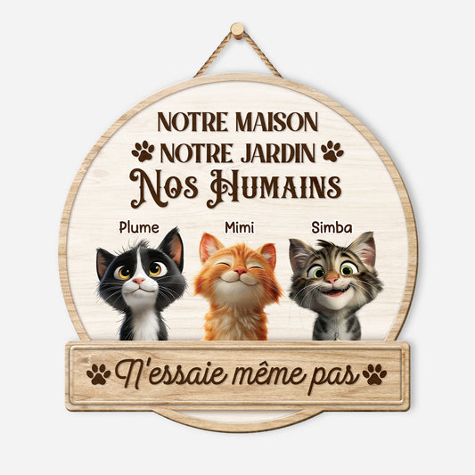 5097QFR1 plaque en bois personnalisee avec chat a suspendre nessaie meme pas 5097q8ttd