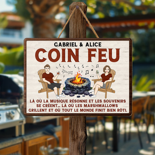 5101QFR2 plaque en bois personnalisee couple humour a suspendre coin feu 5101qk6ng
