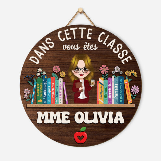 5107QFR1 plaque en bois personnalisee a suspendre dans cette classe 5107qt6nt