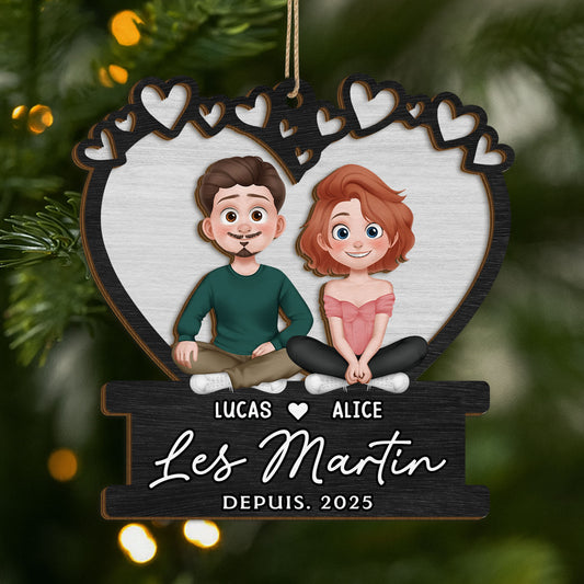 5110OFR1 ornement en bois a deux couche personnalise cadeau de noel pour couple 5110o6v5g