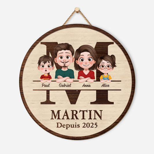 5126QFR1 plaque en bois personnalisee a suspendre famille depuis design cartoon 5126q3gni_b002aa29 302c 4283 9b20 e80da8d9279c