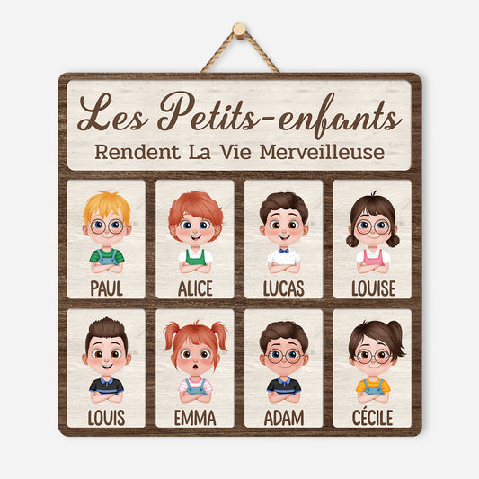 5130QFR1 plaque en bois personnalisee a suspendre les petits enfants rendent la vie merveilleuse 5130qtmna
