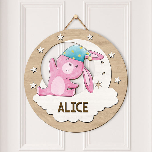 5134QFR2 plaque en bois personnalisee pour enfant a suspendre reves d_animaux 5134q8ynk