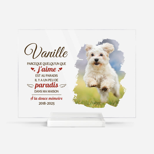 5154RFR1 plaque en acrylique personnalisee paradis dans ma maison cadeau commemoratif chien 5154rttnc