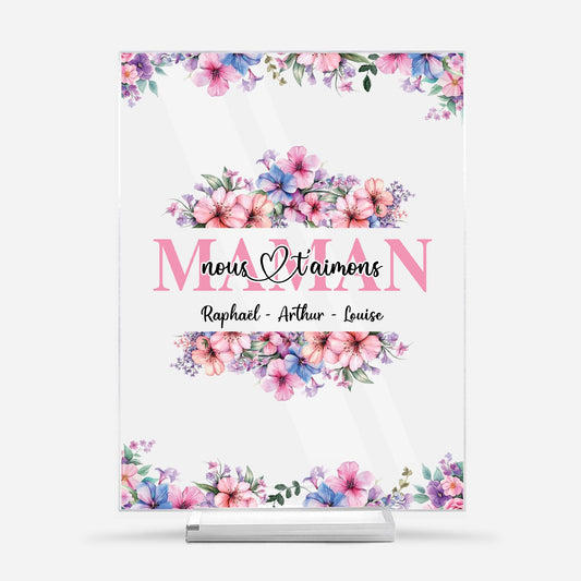 5156RFR1 plaque en acrylique personnalisee pour maman nous taimons 5156rkuaa