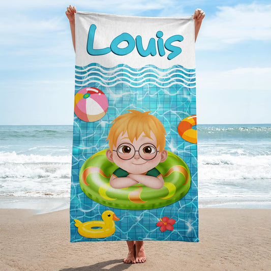 5196BFR2 serviette de plage personnalise pour enfant design cartoon mignon 5196b8gnk