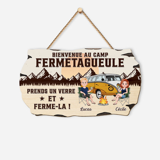 5197QFR1 plaque en bois personnalisee pour couple bienvenue au camp 5197qkltg_a080b05a 693c 4d80 9bd1 b6ecfacb8992