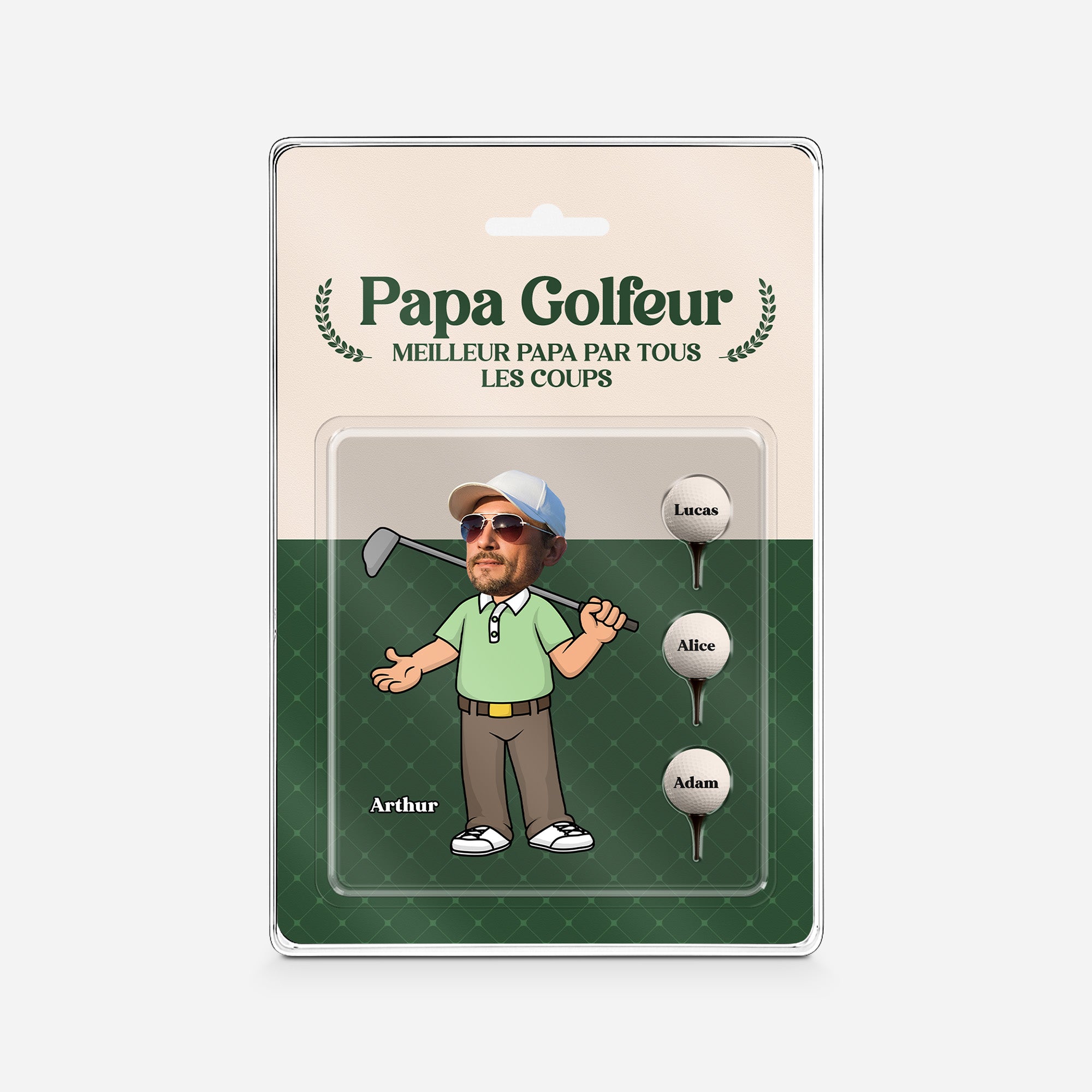 5217RFR1 plaque en acrylique rectangulaire personnalisee papa golfeur 5217r3mmb