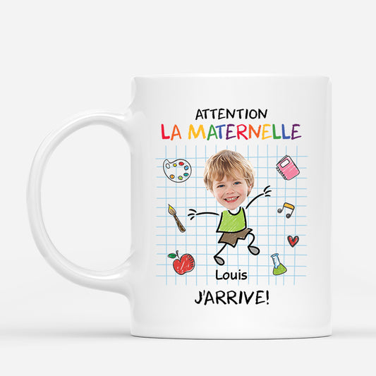 5218MFR1 mug enfant attention jarrive personnalise avec visage 5218m3ltk